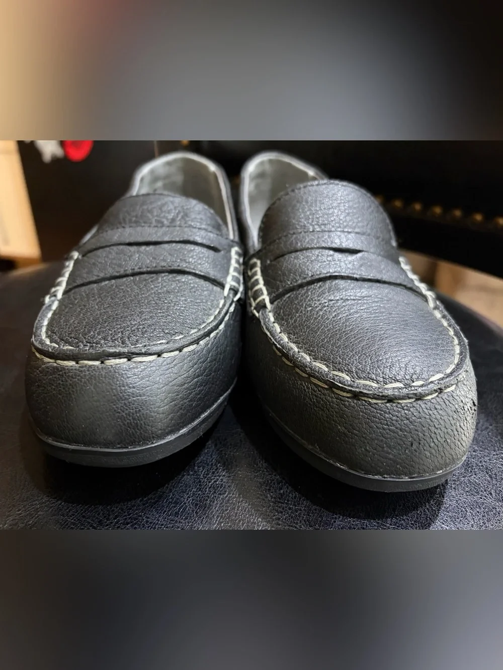 Rockport Works Top Shore Women's Steel Toe Loafer Black Leather RK600 sz 9.5